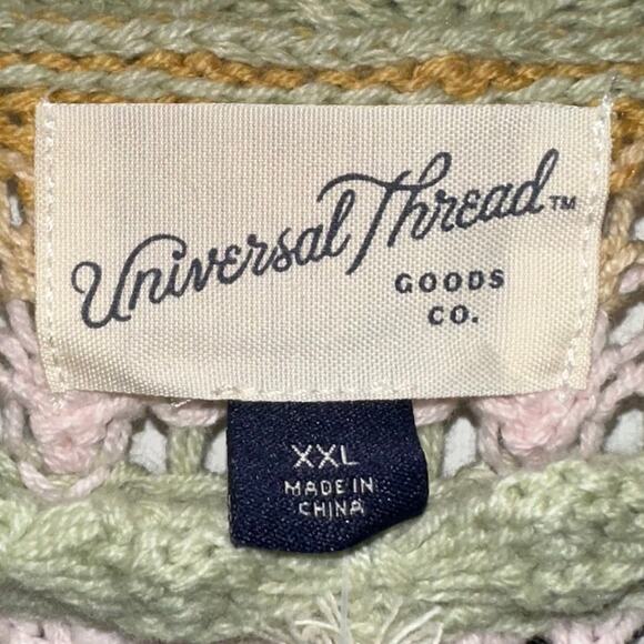 NWT Universal Thread Crochet Knit Green Multi Striped Sleeveless Top Size XXL - Picture 3 of 13